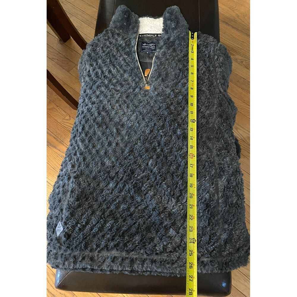 Simply Southern Sz S Gray Sherpa 1/4 Zip Pullover Jacket‎ Pockets - Picture 8 of 8